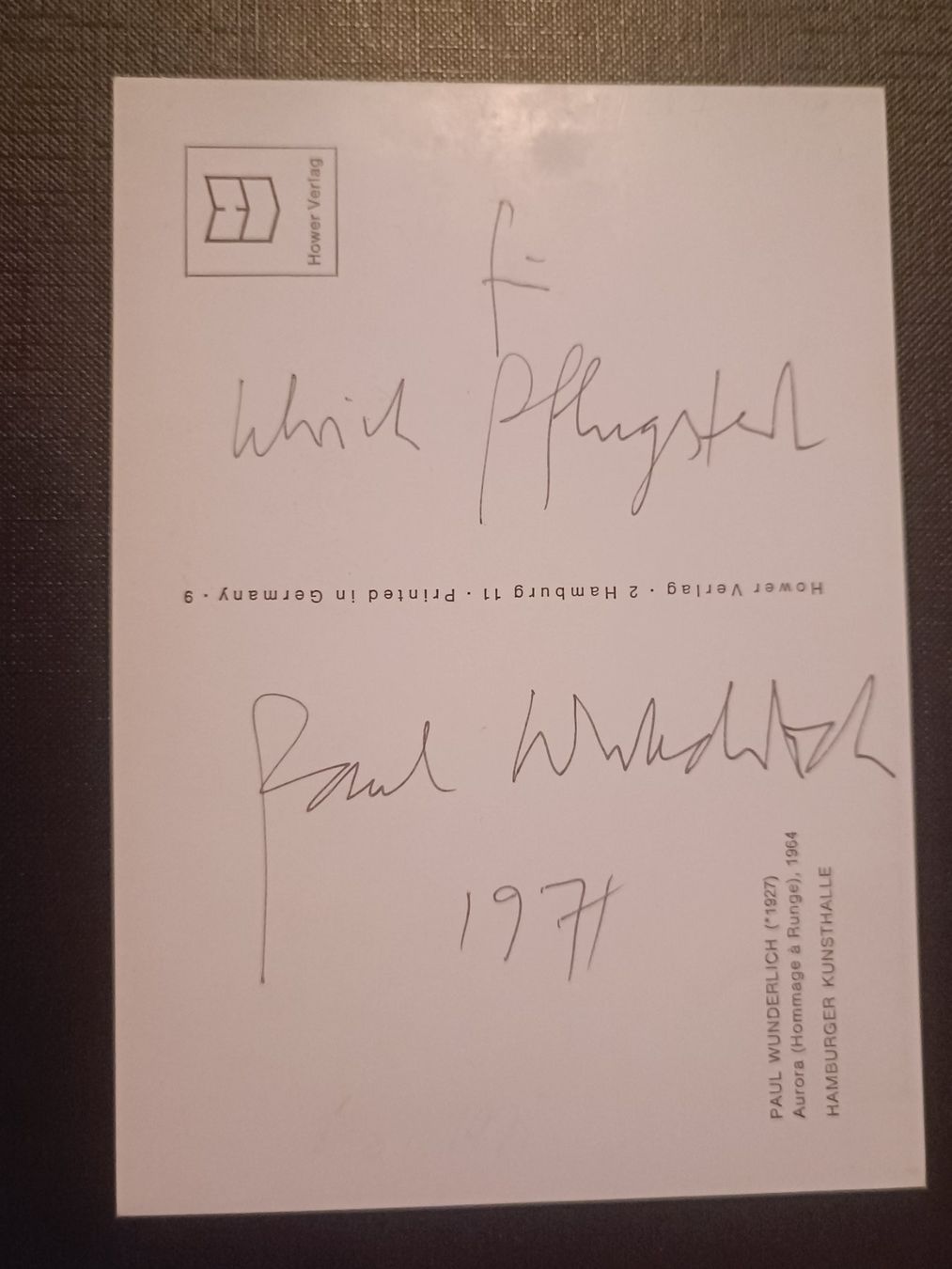Autografi: Paul Wunderlich - Handsigniert - Kunst - 2010 verstorben – Usato da Menziken venduto da Artographs