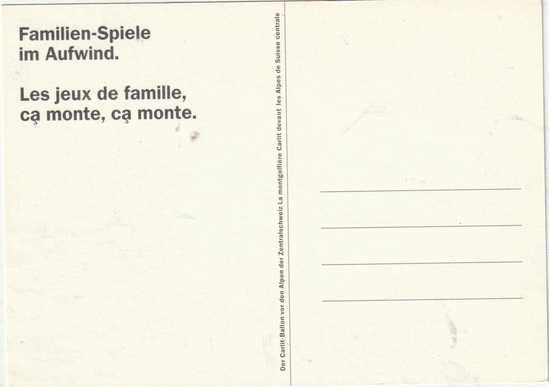 Cartes postales: Luftballon – D'occasion à Lumbrein par made02 1