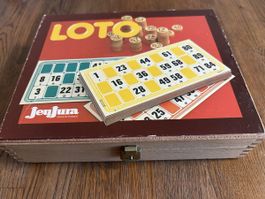 JeuJura Lotto Spiel im Holzkoffer - Vintage Klassiker