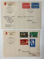 2 FDC, deutliche Stempel, Kat.324-27 + 332-33, KP 170.--