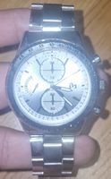 Chronograph Uhr Herren Armbanduhr Silber Zifferblatt