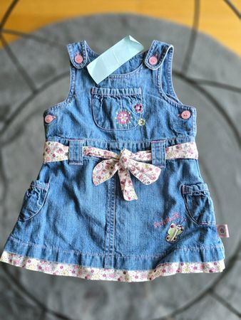 Jeanskleid für Mädchen mit Schleife, Grösse 74