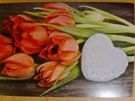 Grusskarte mit Umschlag Blumen