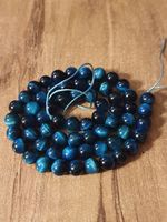 1 Strang Natürliche Pfau Blau Tiger Auge Perlen 6-6.5 mm