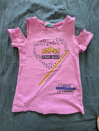 Mädchen T-Shirt pink Grösse 122 mit Aufdruck guter Zustand