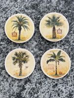 Untersetzer Set mit Palmenmotiv und Holzständer