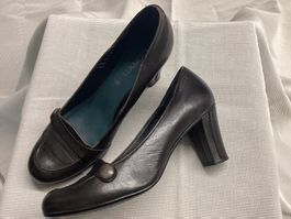 Top Pumps, Schuhe Comma, Dunkelbraun, Leder, Gr. 40