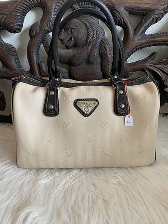 Edle original Maison Mollerus Tasche Creme/dunkelbraun
