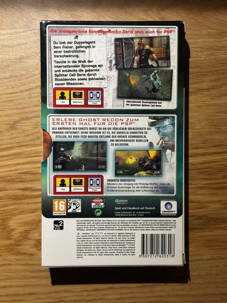 Giochi: Action Pack Splinter Cell & Ghost Recon - PSP - CIB – Usato da Uster venduto da GamesAndStuff 2