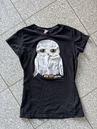 Harry Potter T-Shirt mit Hedwig Eule, Grösse XS, Schwarz
