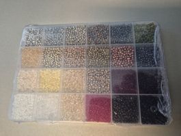 Rocailles Perlen, 24 versch. Farben