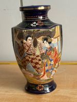 Japanische Vase Keramik blau bemalt gebraucht