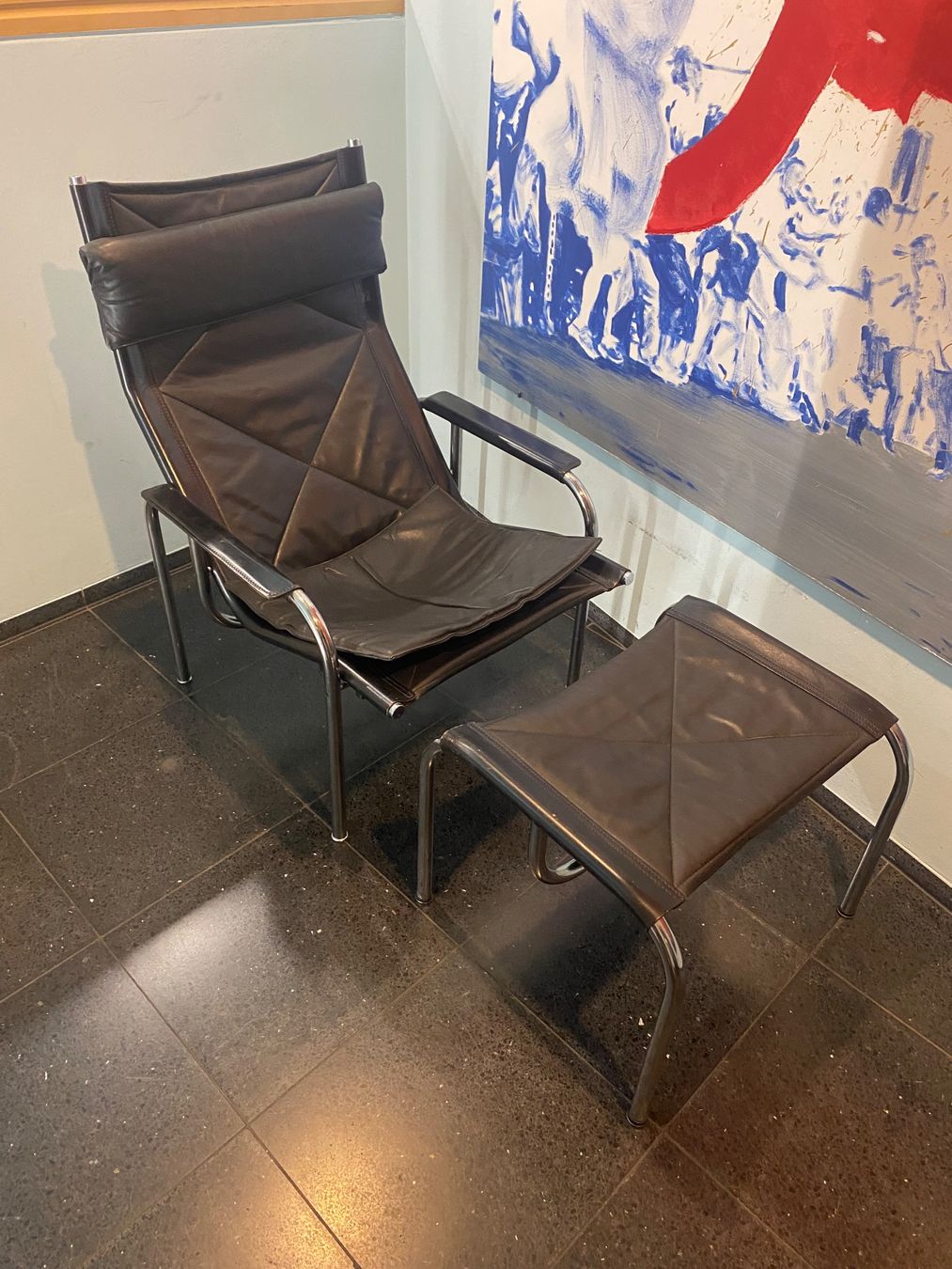 Strässle Poltrone: Eichenberger Hochlehner Sessel + Ottomane Strässle CH Design – Usato da solothurn venduto da soko75 7