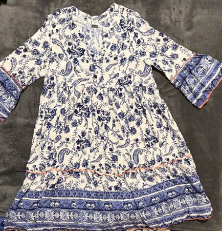 Zebra Kleid weiss - blau 