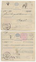 2 x Interne Geldanweisung 1883 Stpl GRETZWIL LIESTAL MANDATE