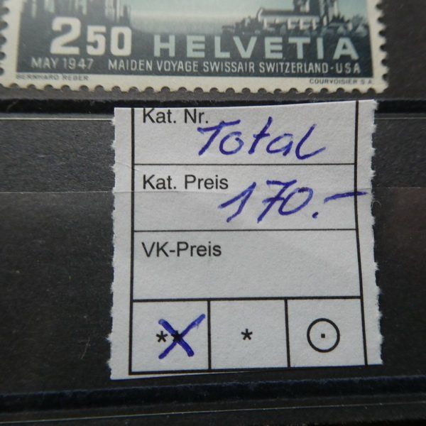 Tutti i francobolli: 3 FLUGPOST - Marken ** Kat. Total Fr. 170.-  siehe Bilder – Usato da Egliswil venduto da Trens01 4