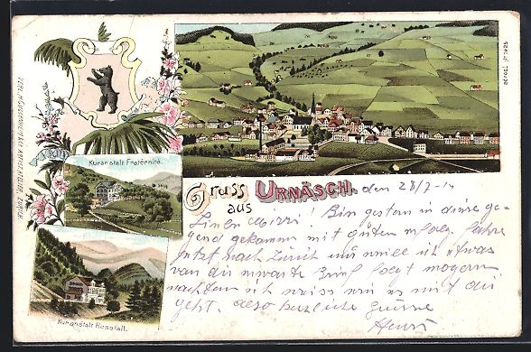 Cartoline postali: Litho Urnäsch, Kuranstalt Fratérnité, – Usato da Berlin venduto da bartko-reher