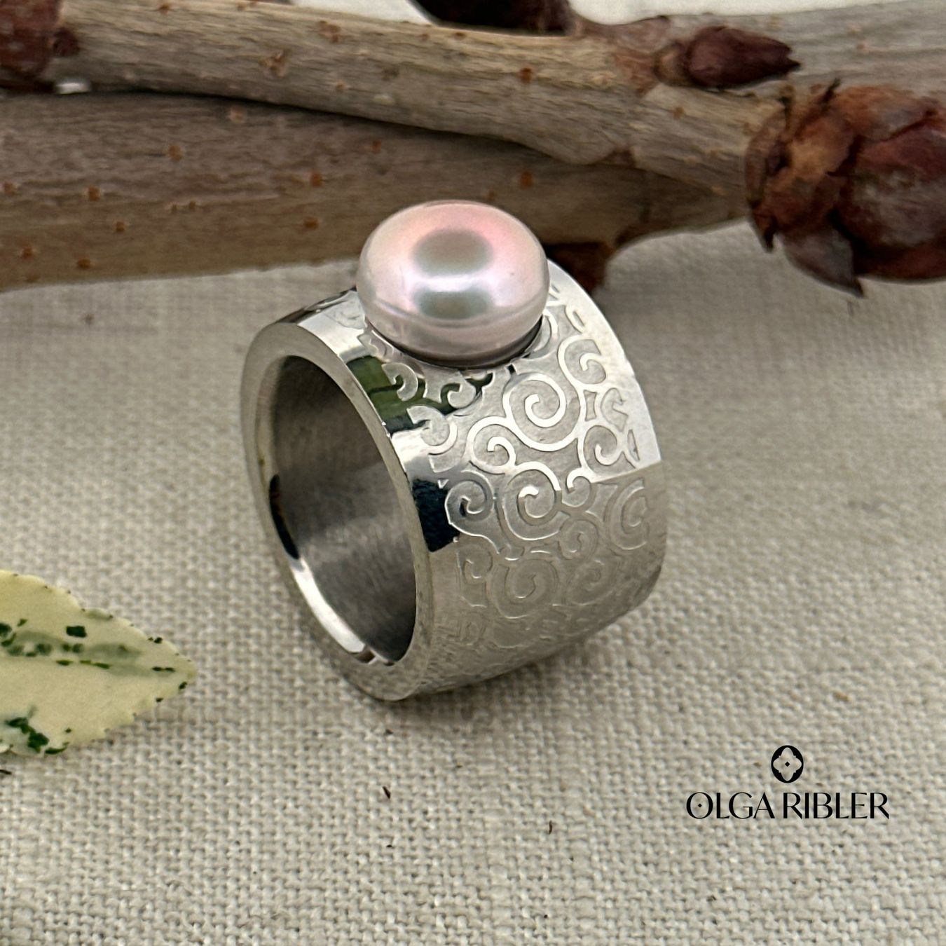 Olga Ribler Bagues: Edelstahl Ring mit Perle Grösse 58 – Neuf (Voir description) à Luzern par Schmuckoutlet 6