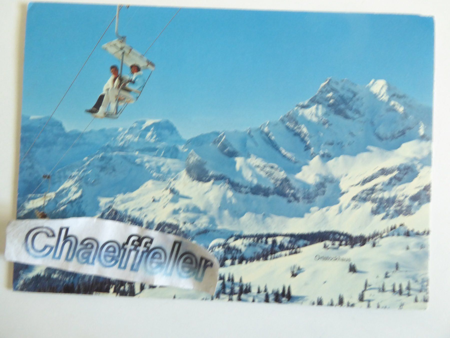 Cartoline postali: 1977  Braunwald GL, Sesselbahn Gumen mit Tödi – Usato da Zürich venduto da Chaeffeler
