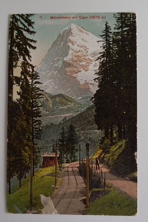 1912 Mürrenbahn mit Eiger gelaufen von Interlaken (Gebraucht) in Kriens ...