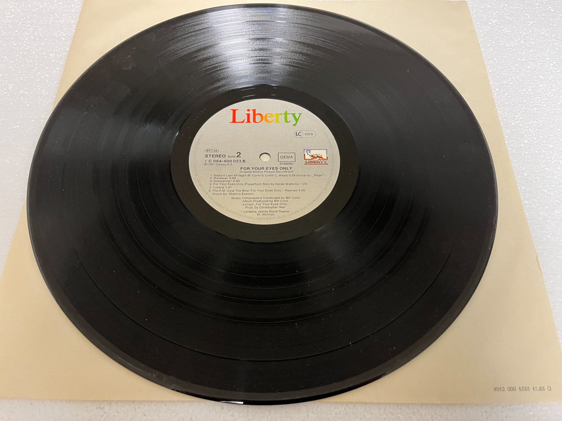 Dischi in vinile: LP James Bond for your Eyes only LP – Usato da Mumpf venduto da dadaboygugu 4