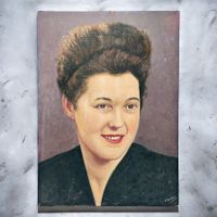 K. KUBLI - Portrait de femme, peinture à l'huile sur pavatex