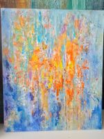 Impressionism art for sale, Acryl on canvas Board,  38x46 cm