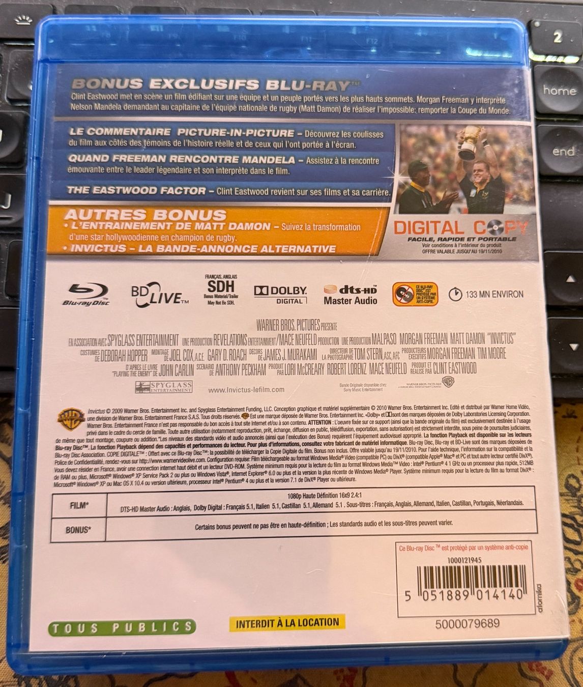 Tutti i DVDs: Invictus (2009) - Blu-ray – Usato da Semsales venduto da __Florian__ 2