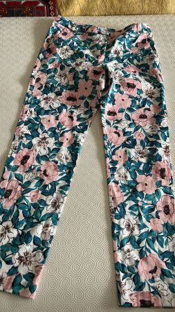 Pantaloni fiorati in cotone tg.36 Orsay