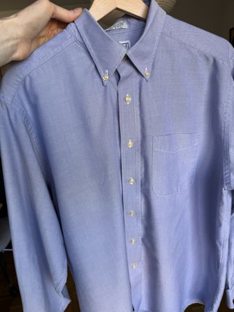 VINTAGE LL BEAN BLUE MEN OXFORD SHIRT SIZE 16 - LARGE