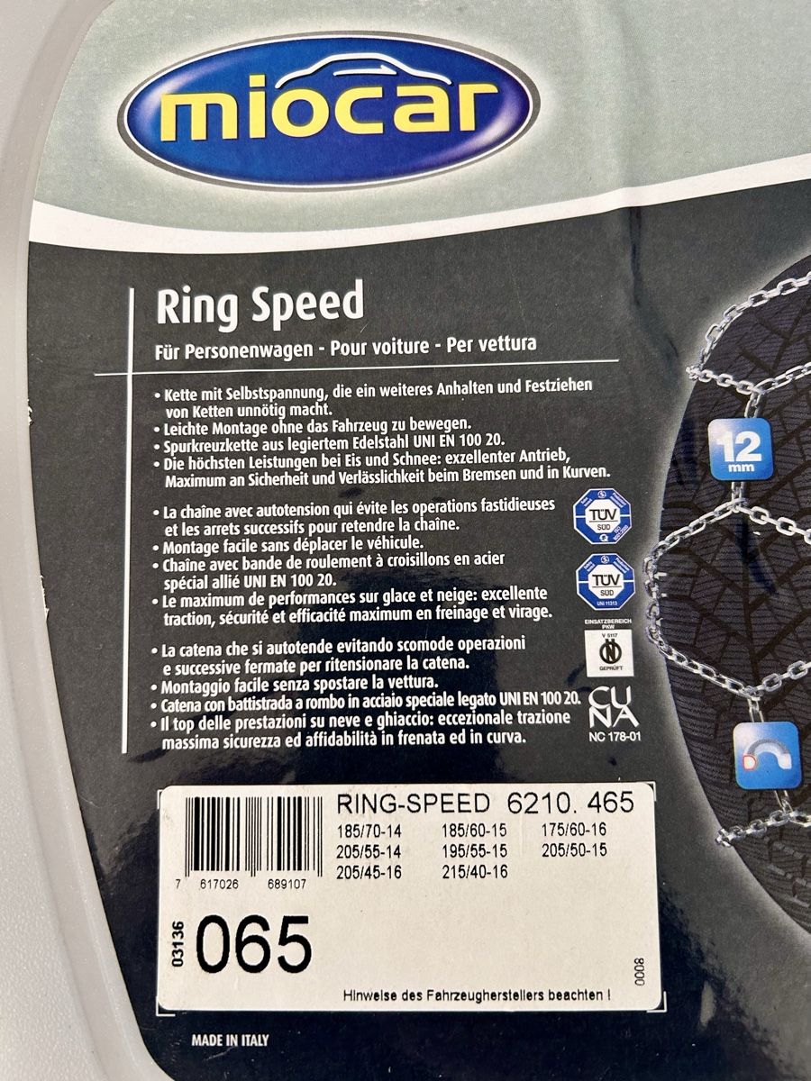 Chaînes à neige: Schneeketten MioCar Ring Speed – Neuf avec emballage d'origine à Liebefeld par Topina16 1