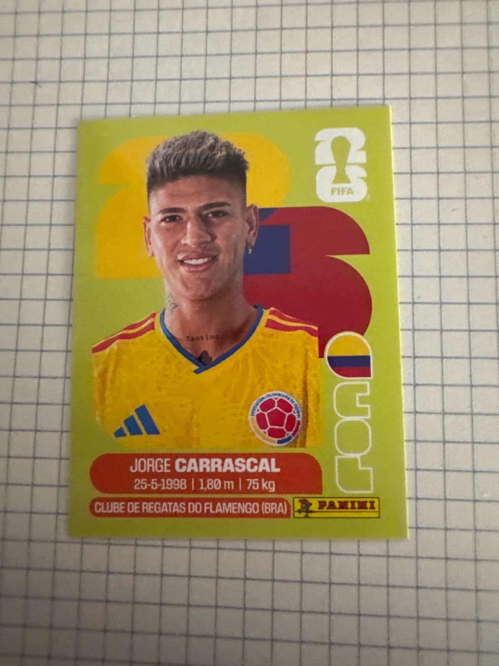 Panini Cartes à collectionner: Panini Sticker WM 2026, COL 16 Jorge Carrascal – Neuf (Voir description) à Winterthur par mathis-spielsteine