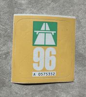 Original Schweizer Autobahnvignette 1996 mit Trägerpapier