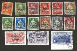 Schweiz 1922 Völkerbund SDN 1 bis 15     Katalog 395.-