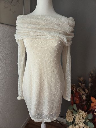 Damen Kleid weiss schulterfrei guter Zustand