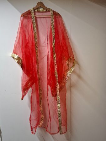 Roter Kimono mit Goldverzierungen