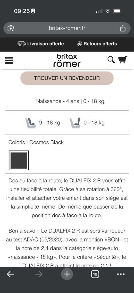 Britax Römer Seggiolini per auto: Britax Römer Dualfix 2 R – Usato da Corminboeuf venduto da martyfew 1