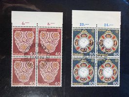 Schweiz 1976 Satz Europa CEPT 4er-Block 1.Tagstempel