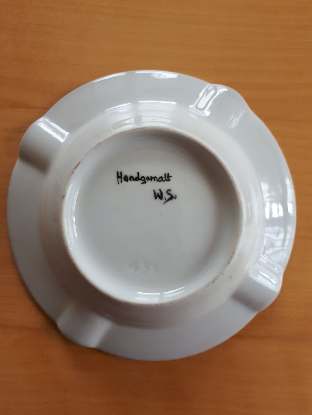 Portacenere: Vintage Aschenbecher mit Werbung "Metzag", handbemalt – Usato da Zürich venduto da Romi169 1