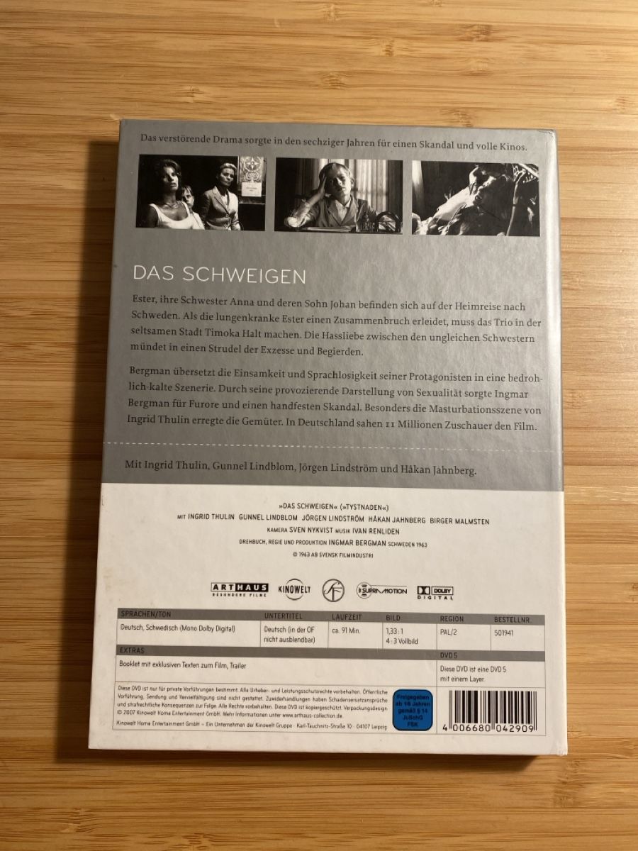Tutti i DVDs: Das Schweigen - Ingmar Bergman – Usato da Zürich venduto da Wim-Broccoli 1