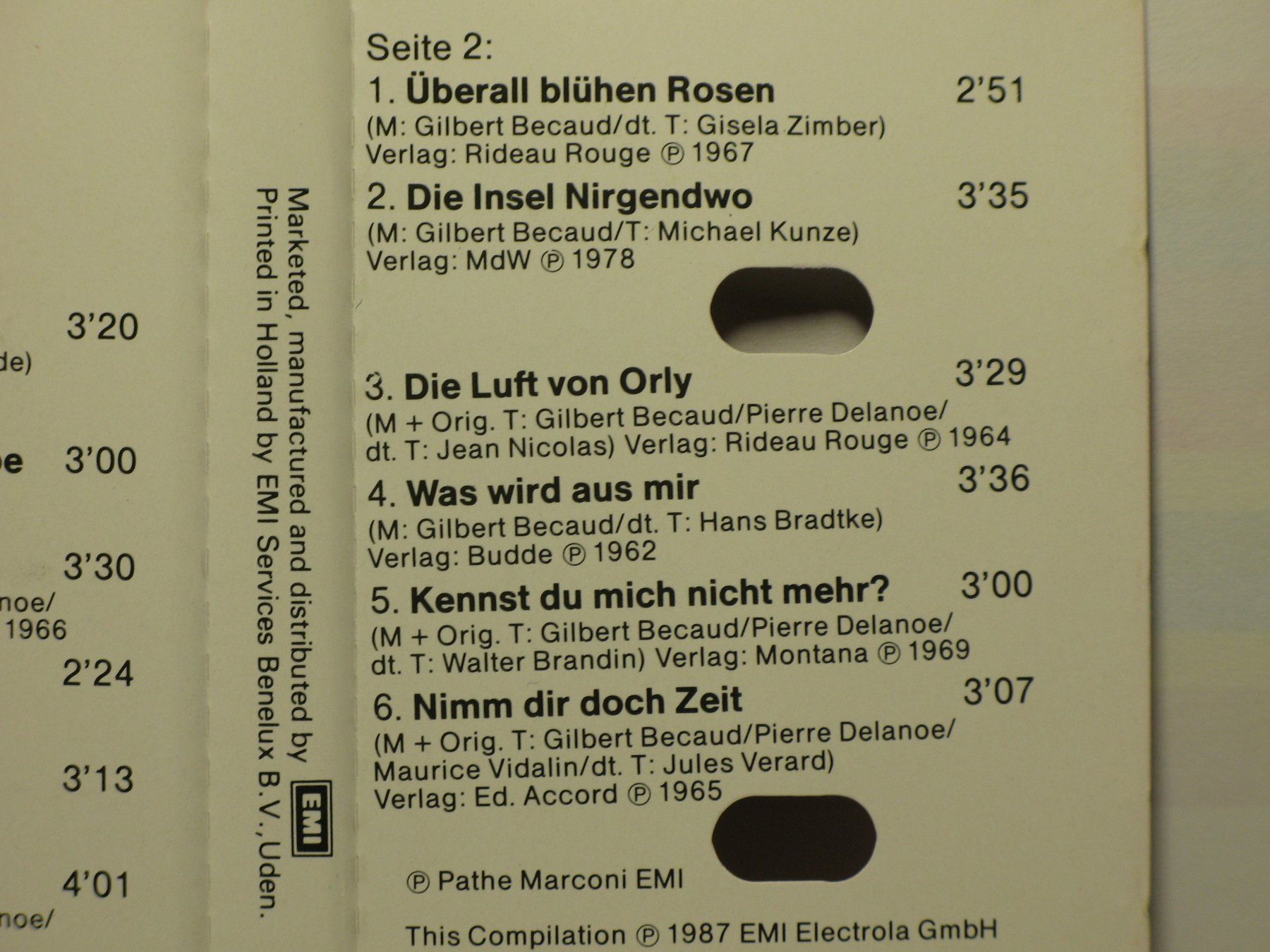 Musicassette: GILBERT   BECAUD   Seine grossen Erfolge – Usato da Langnau i. E. venduto da gf2_29jt 3