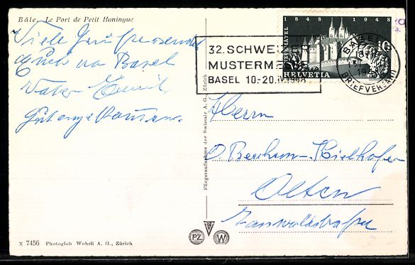 Cartoline postali: AK Basel, Le Port de Petit Phuningue – Usato da Berlin venduto da bartko-reher 1