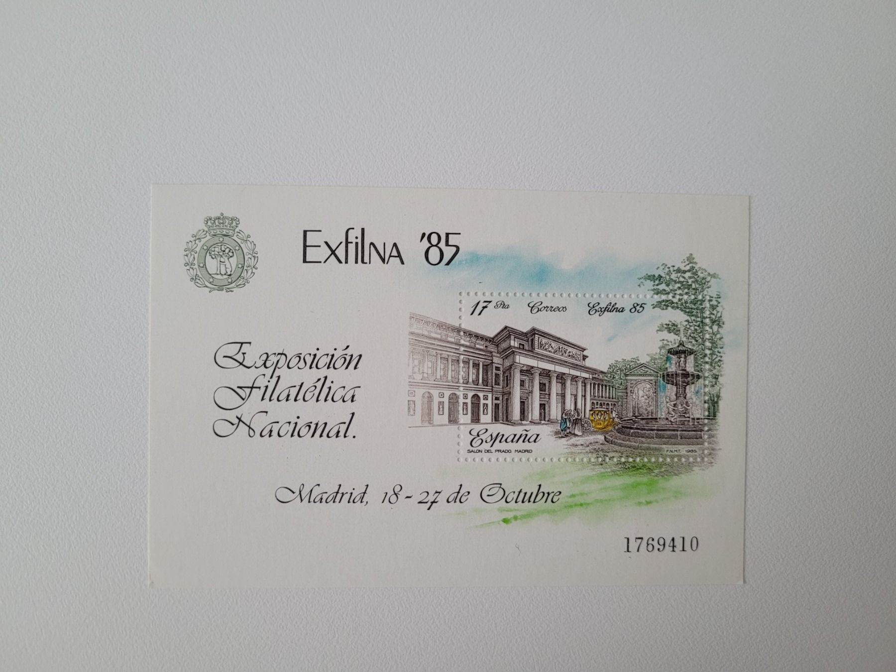 Tutti i francobolli: Spanien Briefmarkenausstellung Exfilna85 – Usato da Inwil venduto da Flower2325