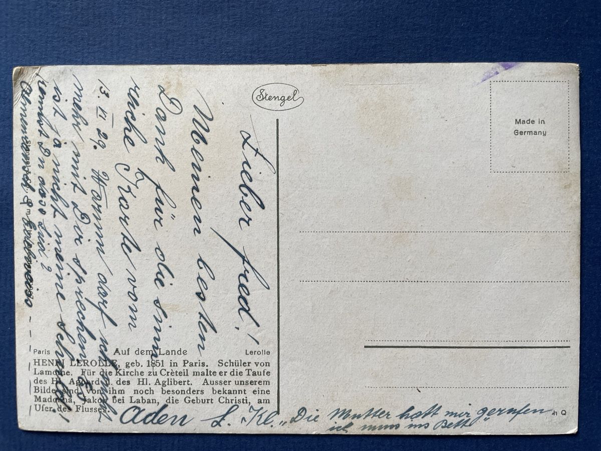 Cartoline postali: Alte Ansichtskarte Hirtin mit Schafherde - H. Lerolle 1929 – Usato da Neuhausen am Rheinfall venduto da Arielle55 1