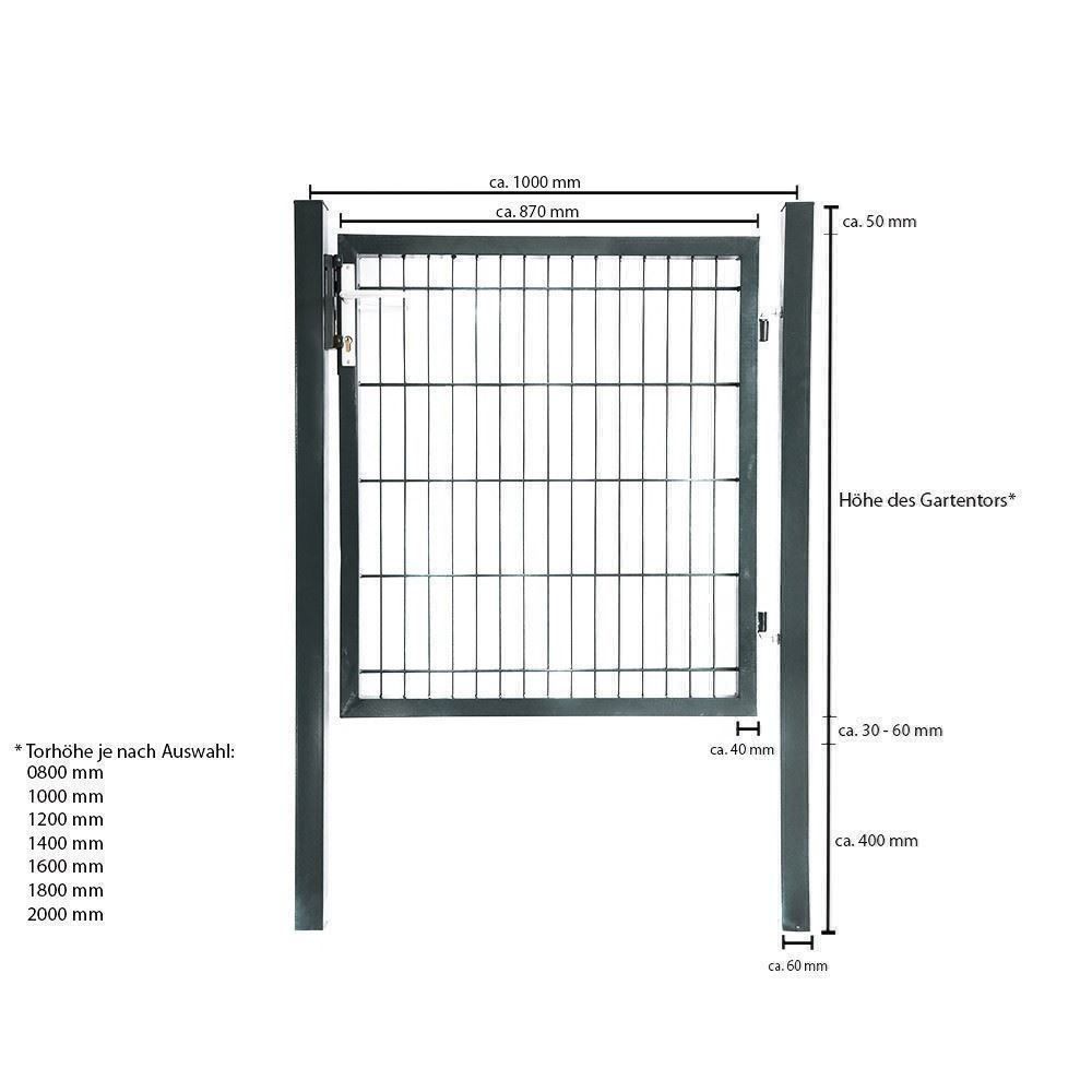 Recinzioni: 18692 - Gartentor 120cm MARIUS anthrazit - Doppelstabmatten – Nuovo e nell'imballaggio originale da Wallenwil venduto da toesstal-vertrieb 2