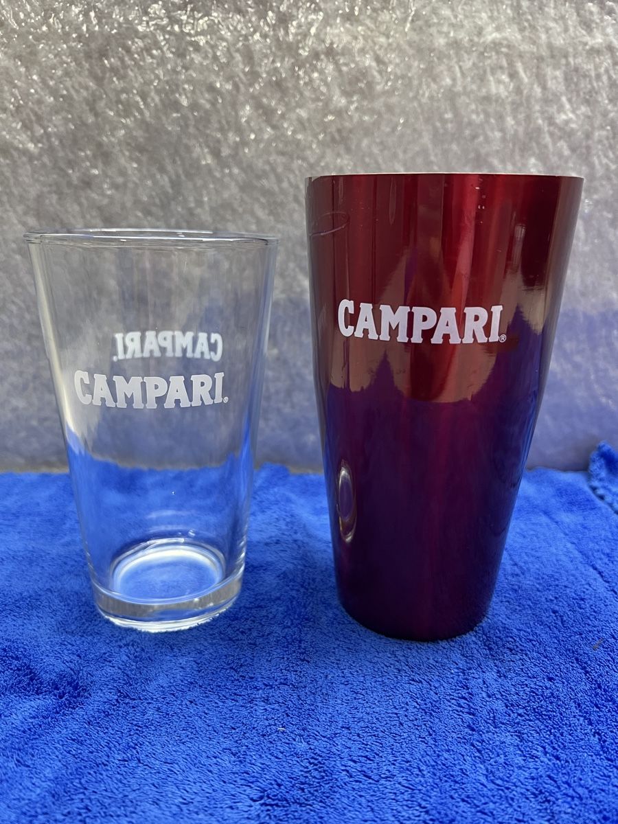 Küchengeräte: Campari Shaker & Glas Set, Bar-Zubehör – Gebraucht aus Rotkreuz von Migu2012