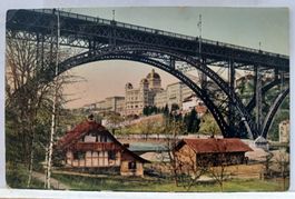 Bern, Kirchenfeldbrücke mit Bundespalast, Jnterlaken 1908,