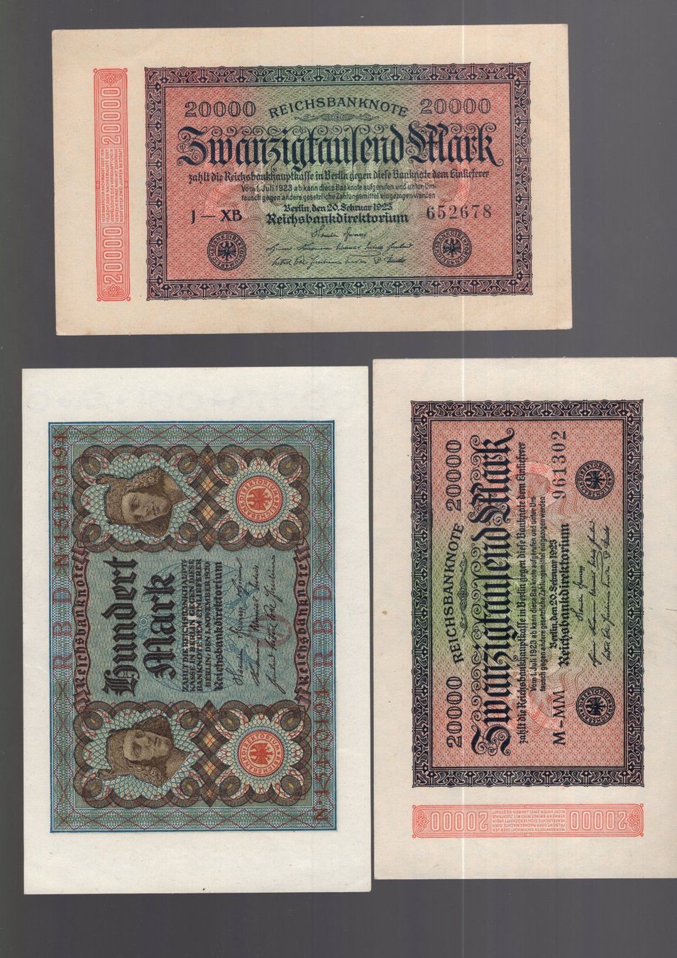 Billets de banque: Germany noten 3 stück UNC – Neuf (Voir description) à Leibstadt par baroc333