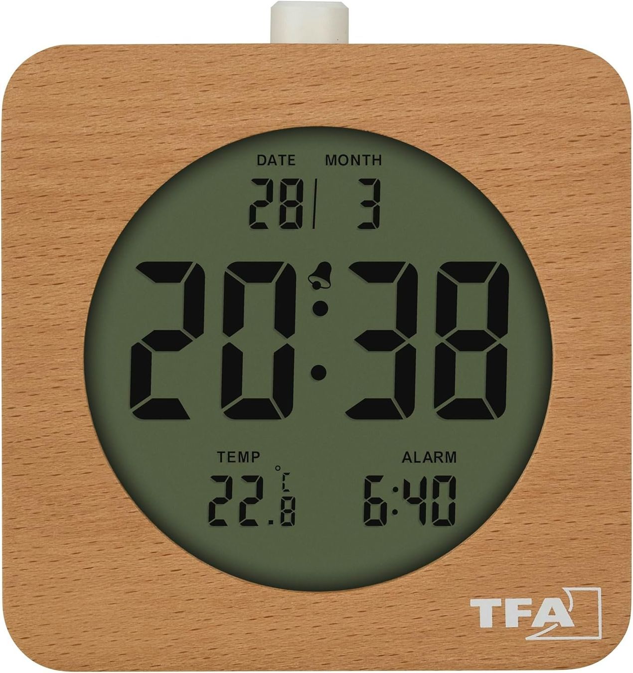 Sveglie: TFA Digitalwecker Holz mit Temperaturanzeige – Nuovo e nell'imballaggio originale da Suhr venduto da SchnapperCH 2