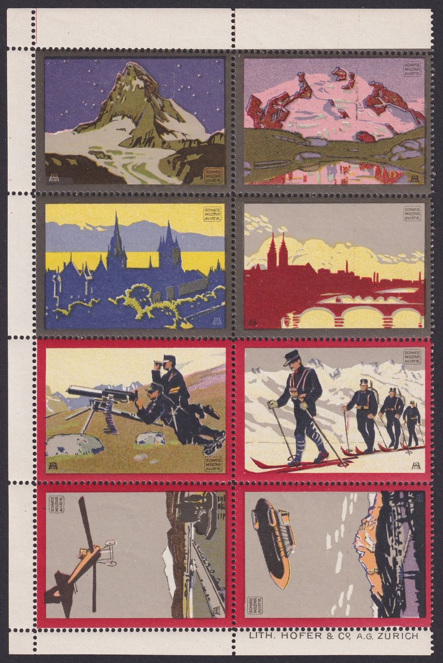 Tutti i francobolli: Flugspende Vignette 1913.1 Teilbogen Type I postfrisch ** – Usato da Ebikon venduto da SilvioFreund